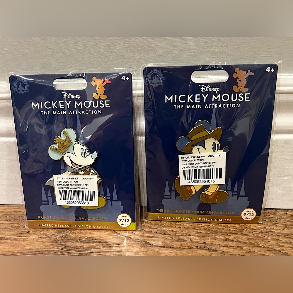 Mickey Mouse the Main Attraction Pin sets 7/12 & 9/12